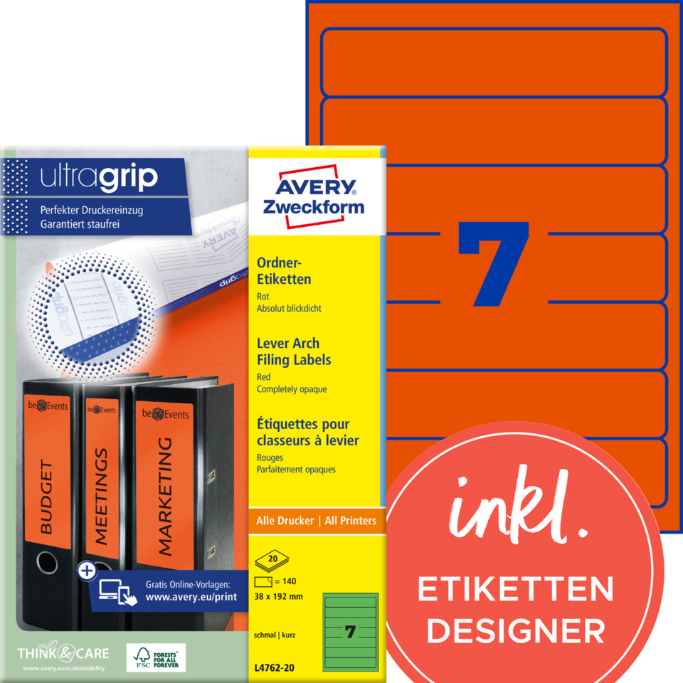 A4-Labor, Organizer, Ordnerbinder, Etikettenpaket, Etikettenfächer, Etiketten, Organizer, Bürobedarf, Avery, Etikettenbox