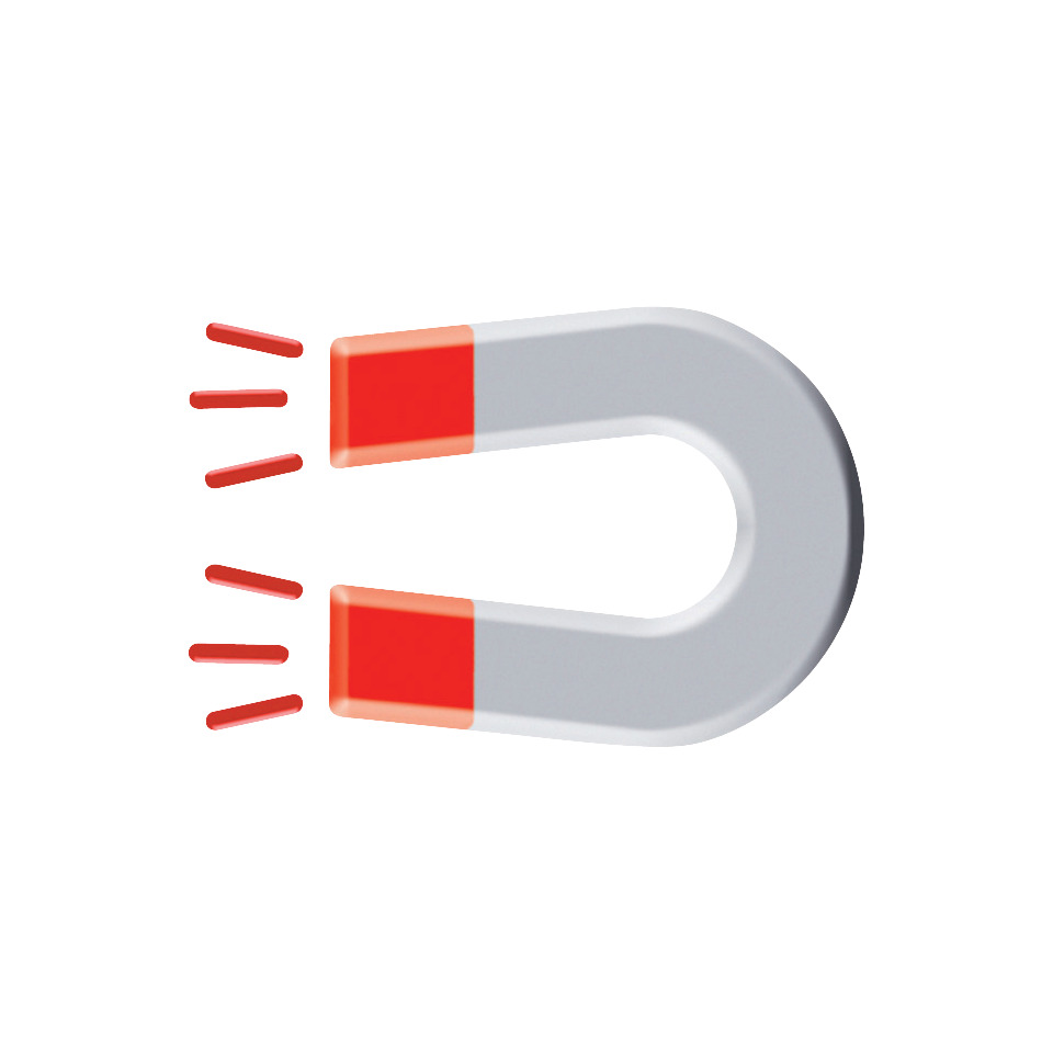  magnet, Hufeisenmagnet, rote Akzente, metallisch grau, Magnetfeldlinien