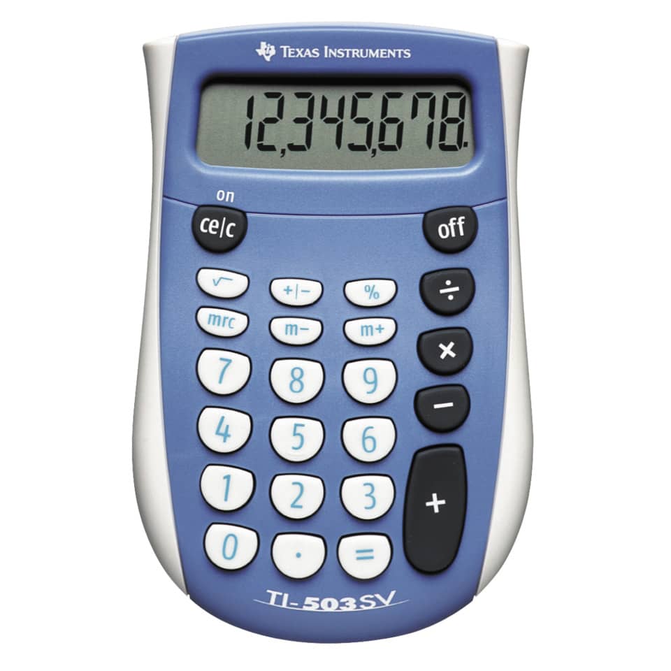 Taschenrechner, Taschenrechner blau, LED-Anzeige, Mathematische Berechnung, Mode-Castrule?