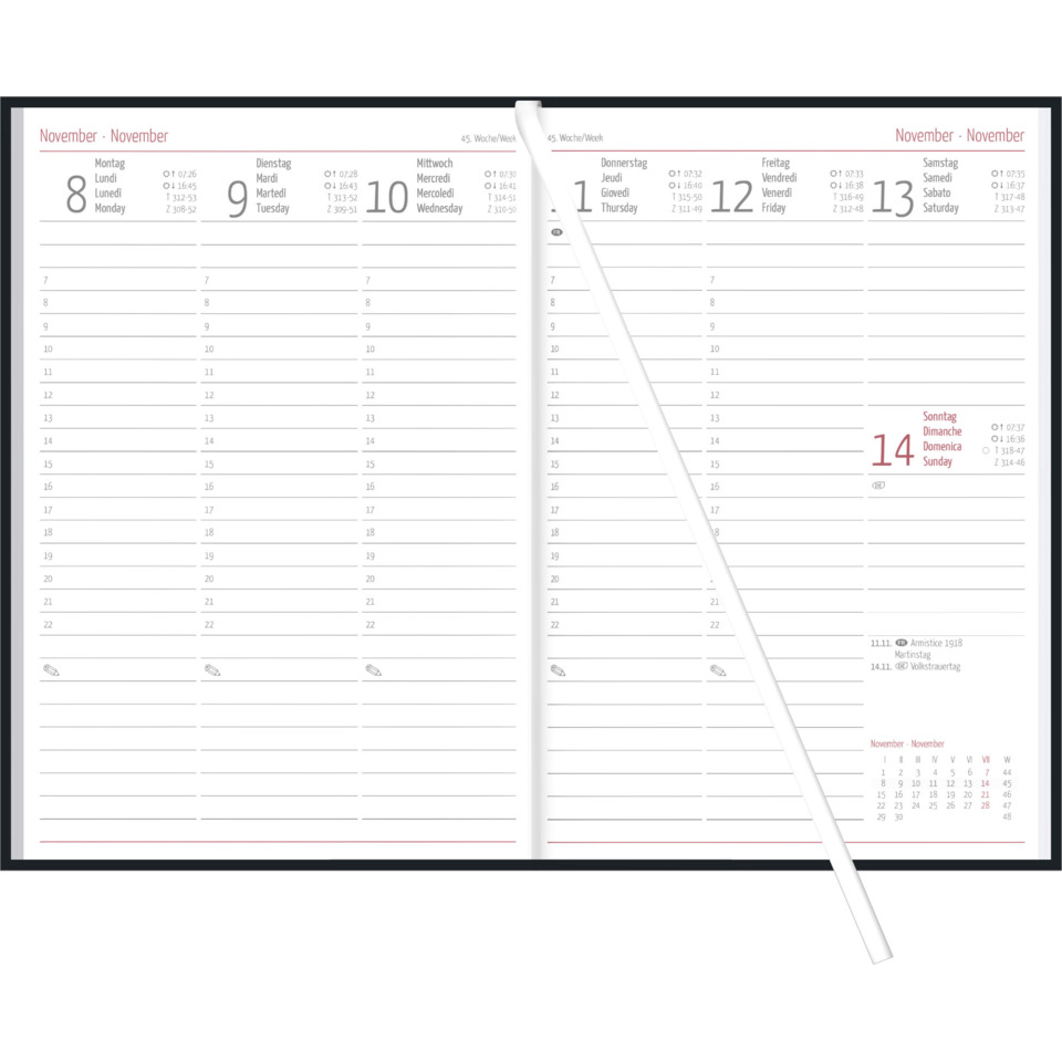 Planer, Kalender, Wandkalender, Wochenplaner, Tagesseite