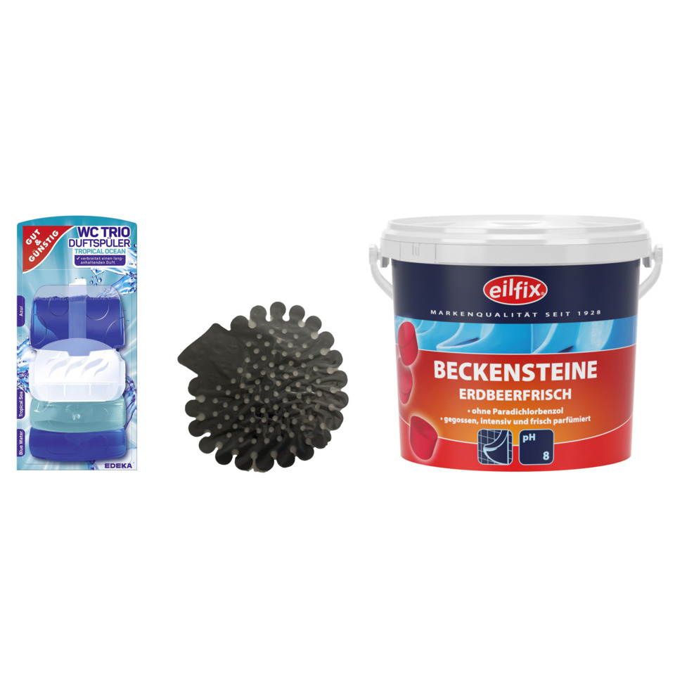 WC-Duftspüler, Garnitur, Tropisches Aroma, Beckenstein, Reinigungsmittel