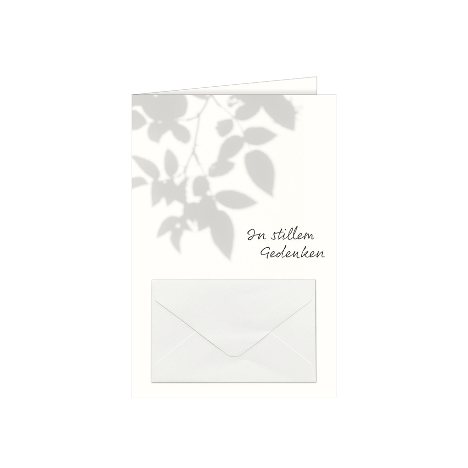 Grußkarte, Weiß, Einfalldesign, Umschlag, Blätter Muster