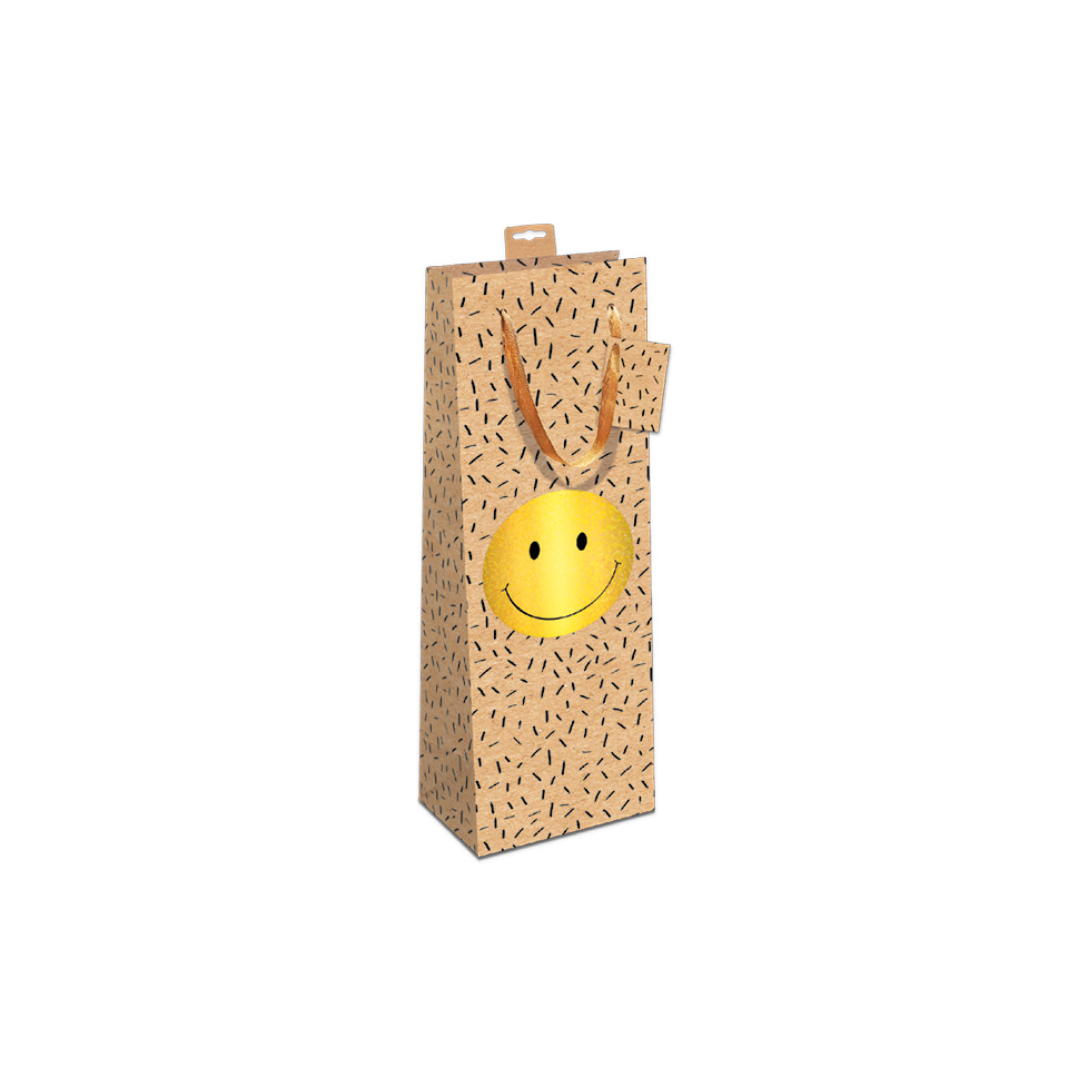 Kartonverpackung, Geschenkverpackung, Smile-Gesicht, Braune Papiertüte, Tragetasche