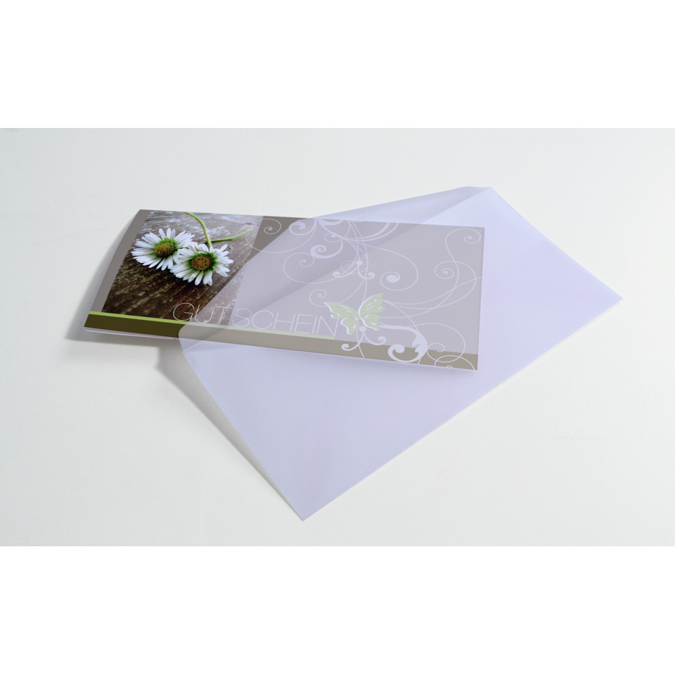 Gutschein, Karte, Blumen, Florale Ornamente, Rezeptionskarte