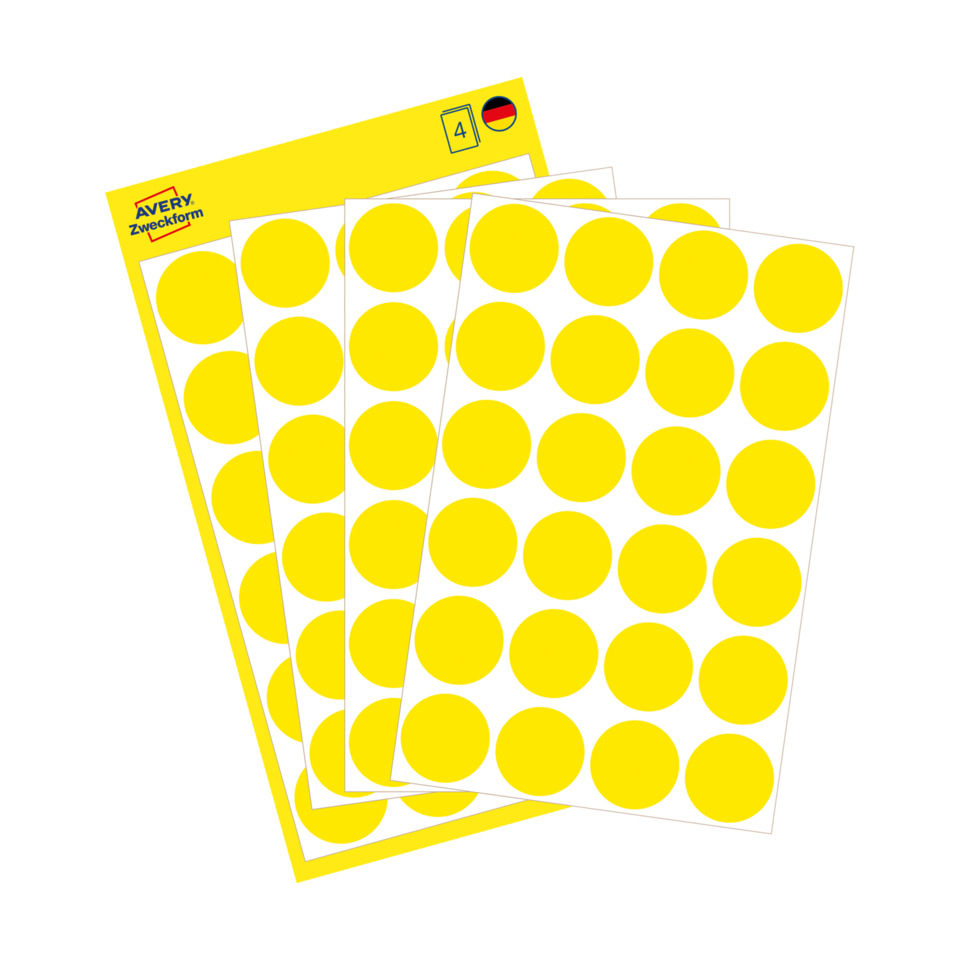 dot stickers, gelbe Aufkleber, Etikettenbögen, Punktengitter, Aufkleber-Blatt