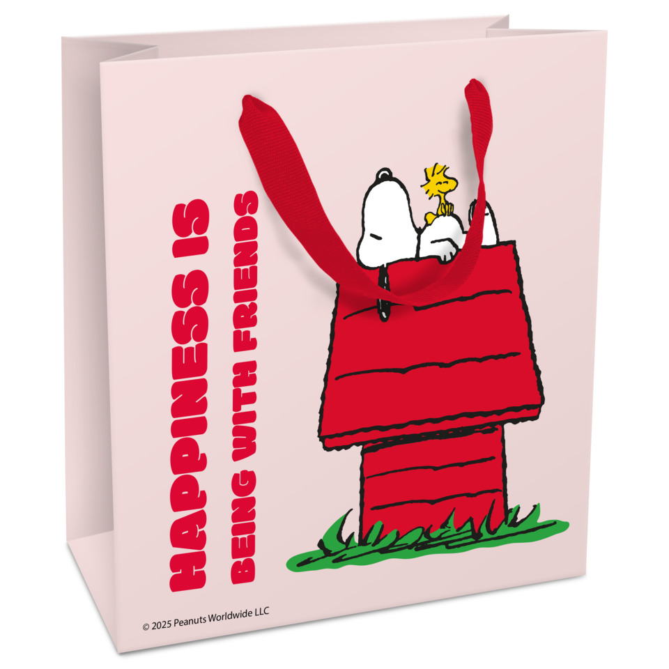 Geschenktasche, Peanuts, Snoopy, rote Tasche, Cartoon