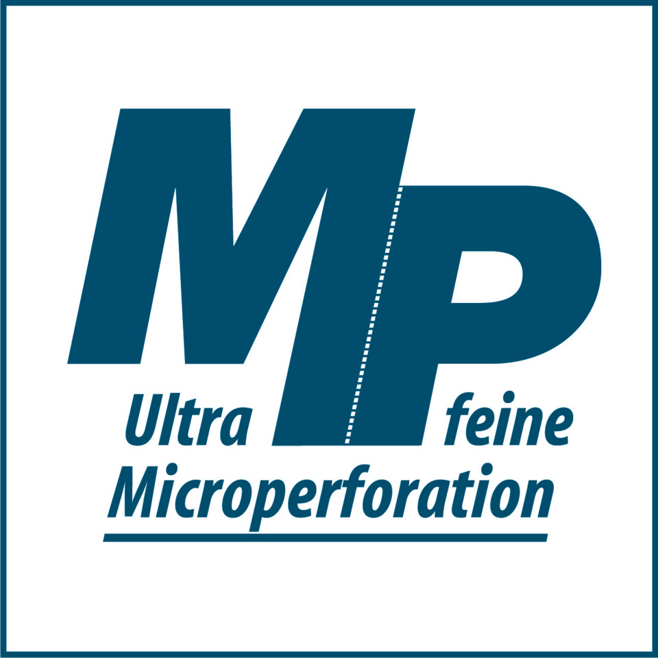 logo, text, Mikroperforation, blau, Rahmen