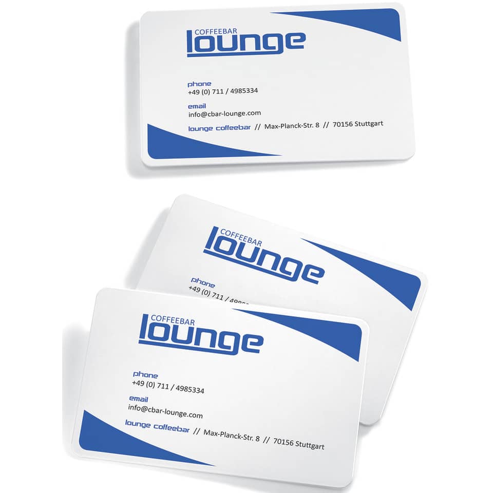 Geschäftskarte, Karte, Lounge, KaffeeBar, blaues Design