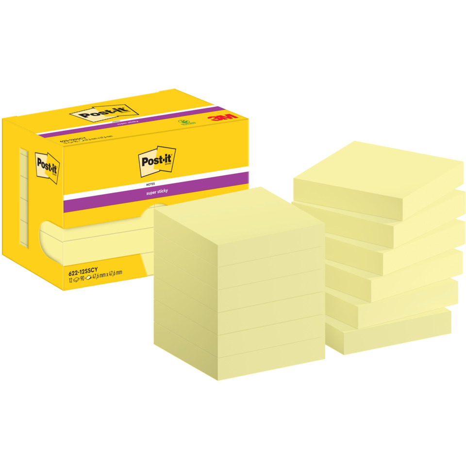 Post-it Notizen, Klebepunkte, Notizblöcke, Gelb, Klebezettel