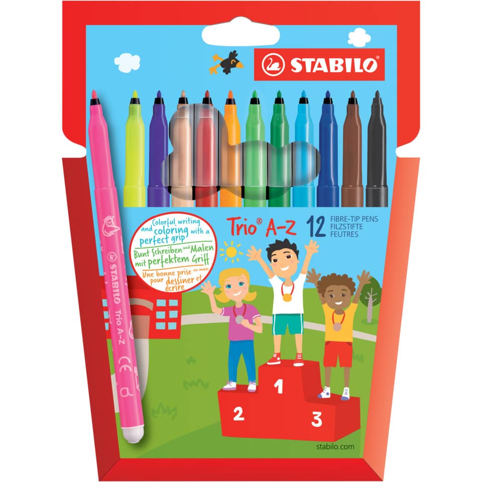 Bleistifte, Marker, 12er Set, Trio A-Z, bunt