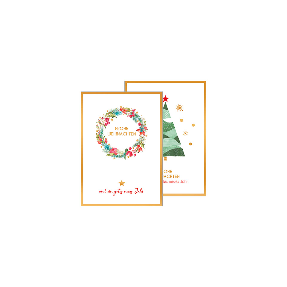 weihnachtskarte, weihnachtskarten, grußkarte, goldrahmen, weihnachtsbaum