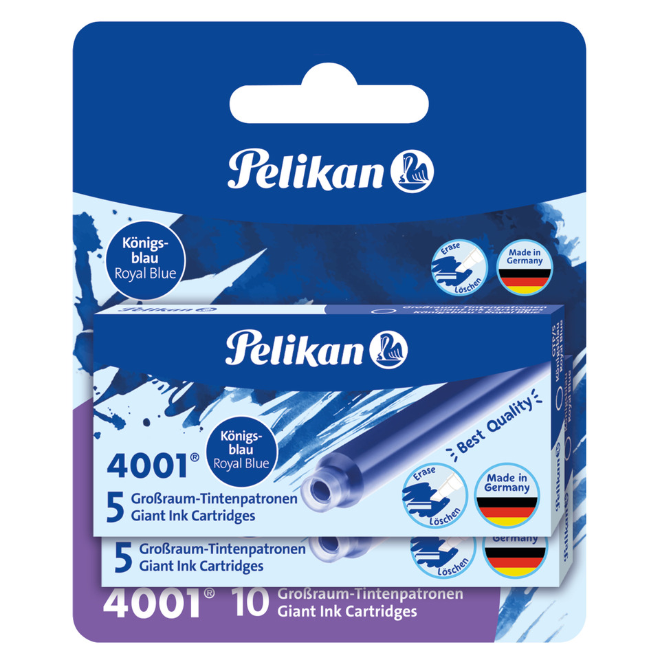 Königsblau, Royal Blue, Großraum-Tintenpatronen, Giant Ink Cartridges, Made in Germany