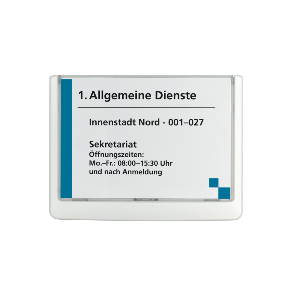 Schilder, Türschild, Allgemeine Dienste, Öffnungszeiten, Sekretariat