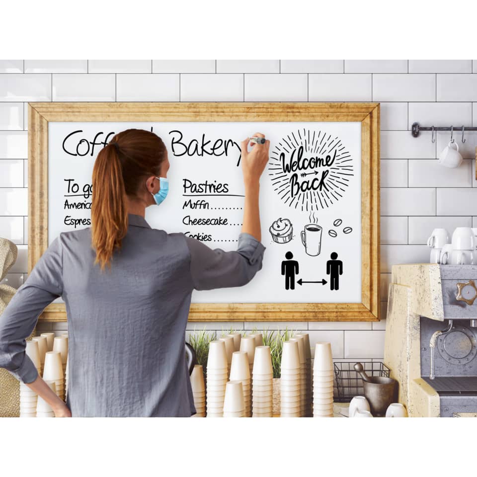 Whiteboard, Tafelwand, Kaffeehaus, Maskenpflicht, Schriftzug