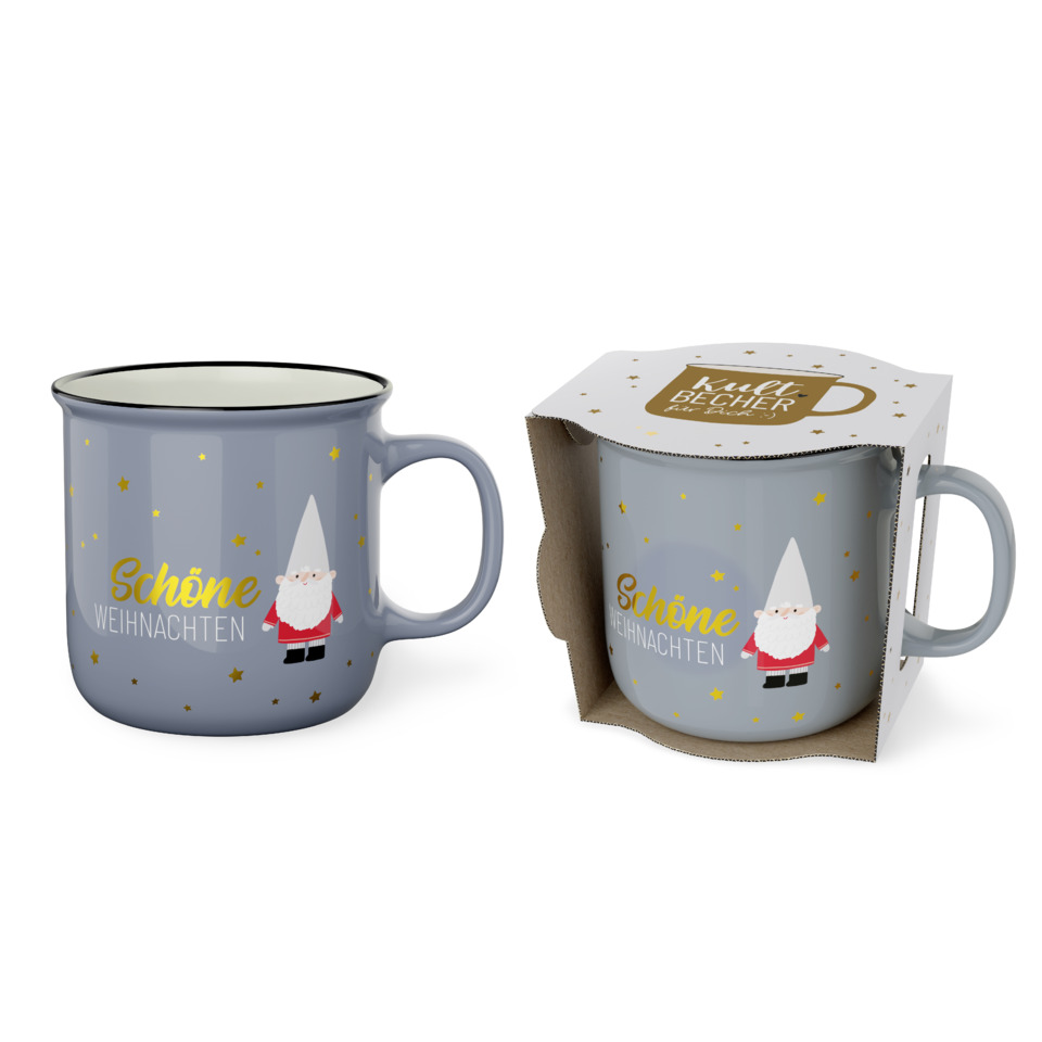 Mug, Tasse, Weihnachtsmotiv, Santa, Skizzenstern