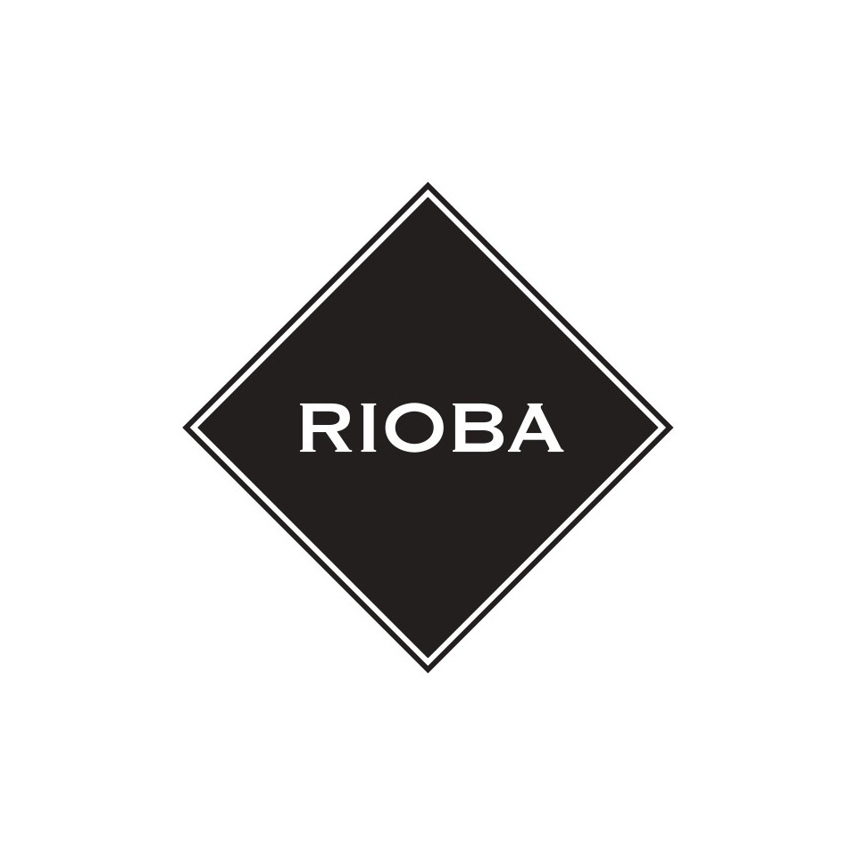 diamantform, schwarzes diamantlogo, Rioba-Logo, Markenlogo, Emblem