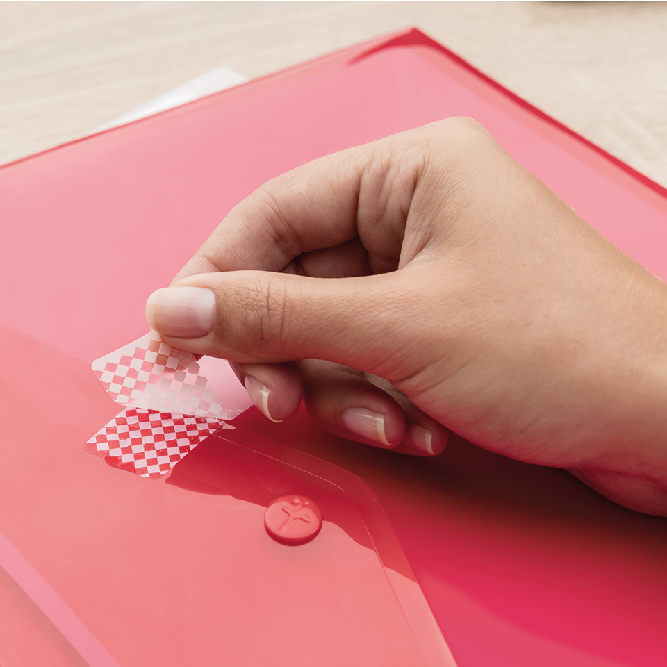 briefcase, envelope, pink, hand, seal