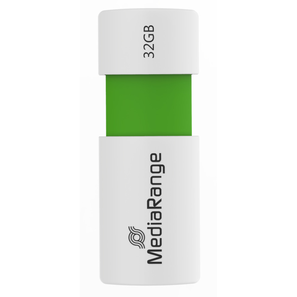 USB-Stick, 32GB, Green, Flashdrive, Mediarange