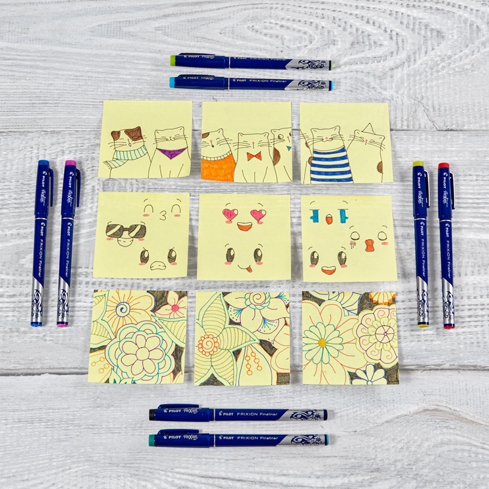 post-it, Notizpapier, Klebezettel, Aufkleber, Zeichnungen, sticky-notes, post-it, drawings, stickers, markers