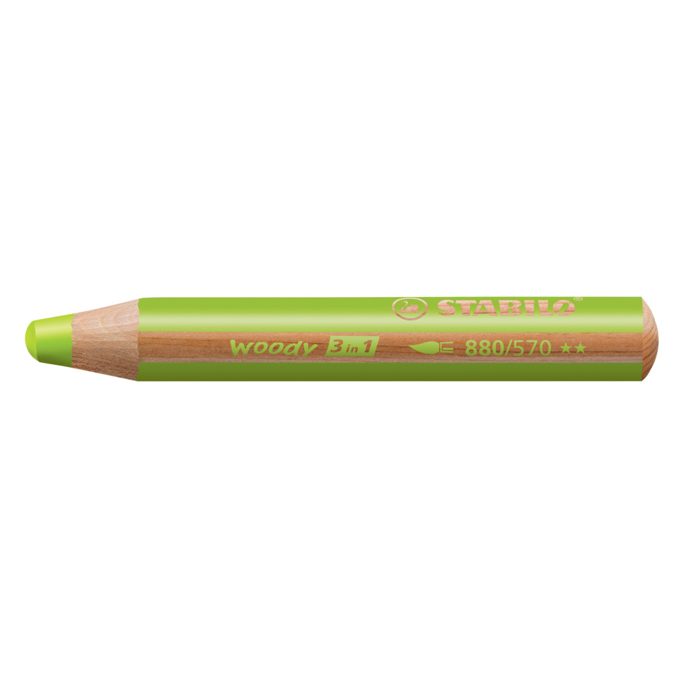Kunststoffstift, Textmarker, 3-in-1, Grün, Holzoptik