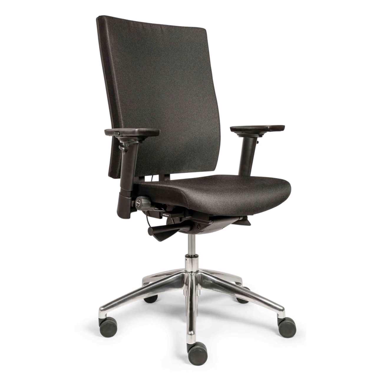 Bürodrehstuhl alpha chair ac-88, schwarz, Alufußkreuz