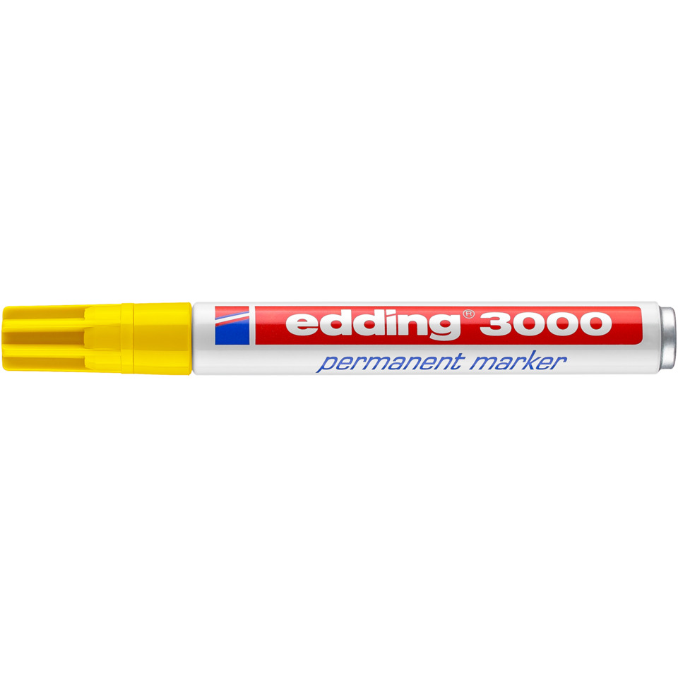 Permanentmarker, Marker, Gelbdeckel, WeißerKörper, Edding3000