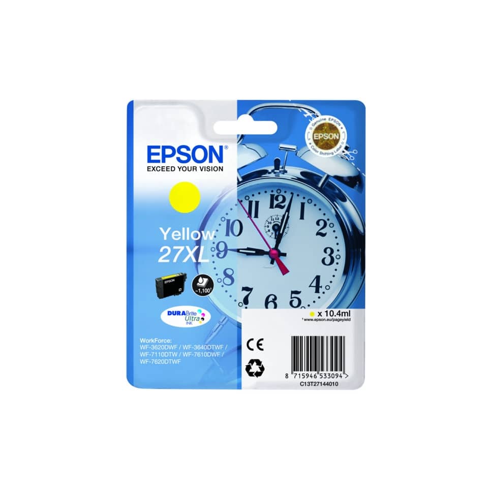 Kassette, Tintenpatrone, Yellow 27XL, Druckertinte, Epson packaging