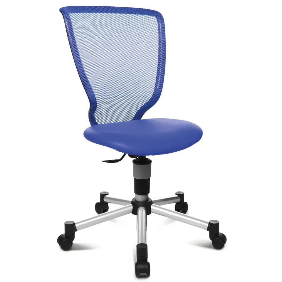 Bürostuhl, Mesh-Rücken, Blau, Ergonomisch, Drehbasis