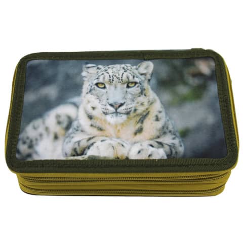 Schüleretui Motiv Schneeleopard, gefüllt DONAU 6776100-15