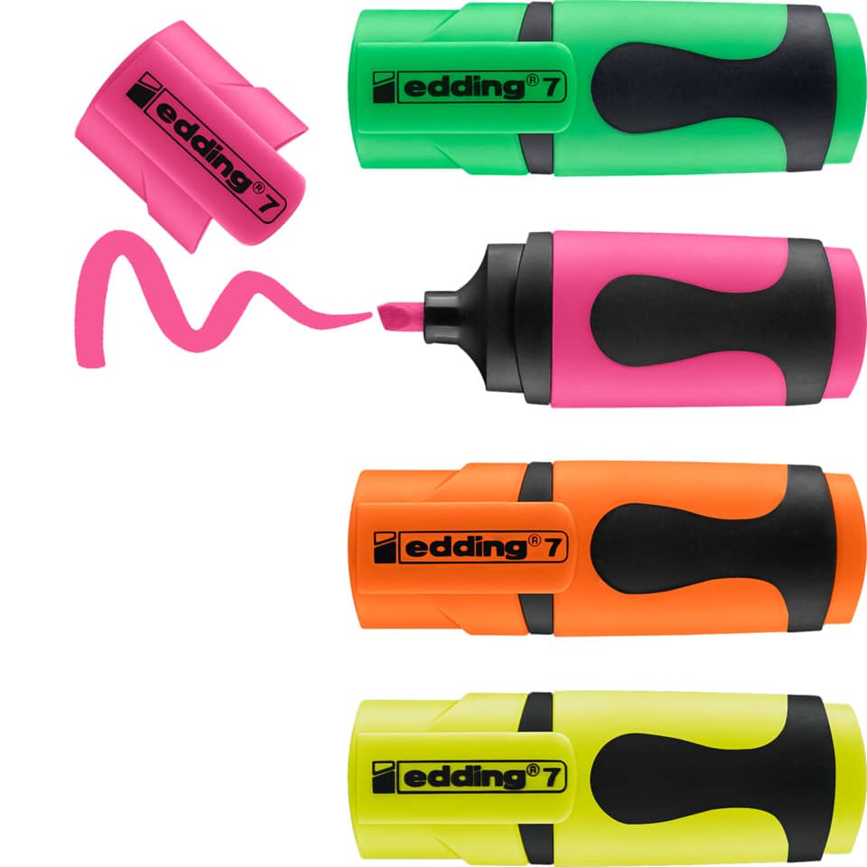 Highlighter, Marker, Neon, Mehrfarbig, Kappewechselbar