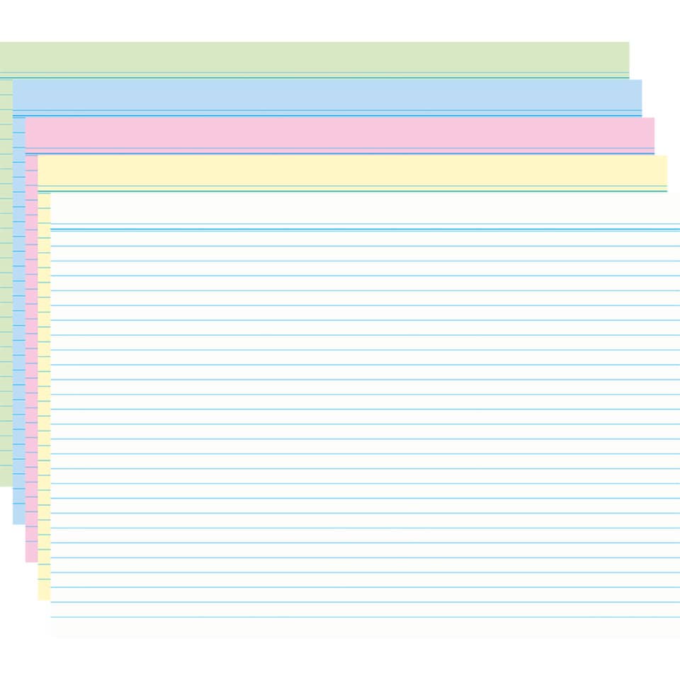 Notizblock, Linierte Seiten, Mehrfarbig, Papierstapel, Bunte Tabs