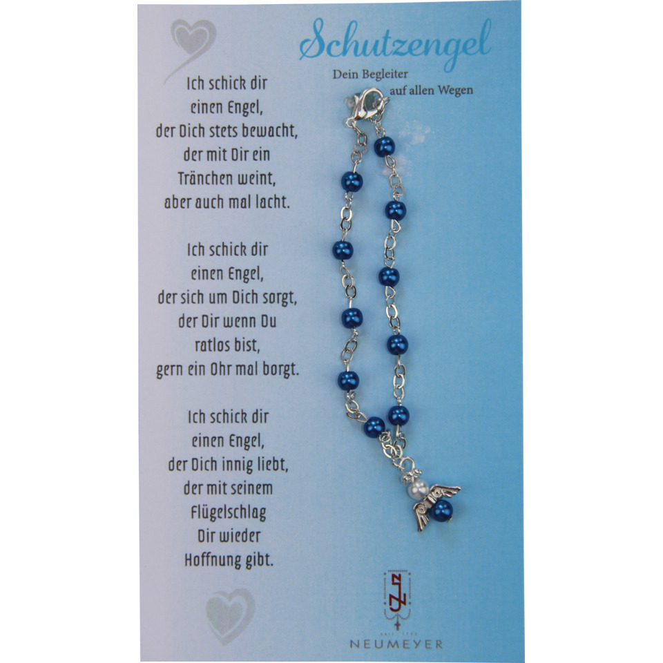 Schutzengel, Armband, Blau, Anhänger, Kette