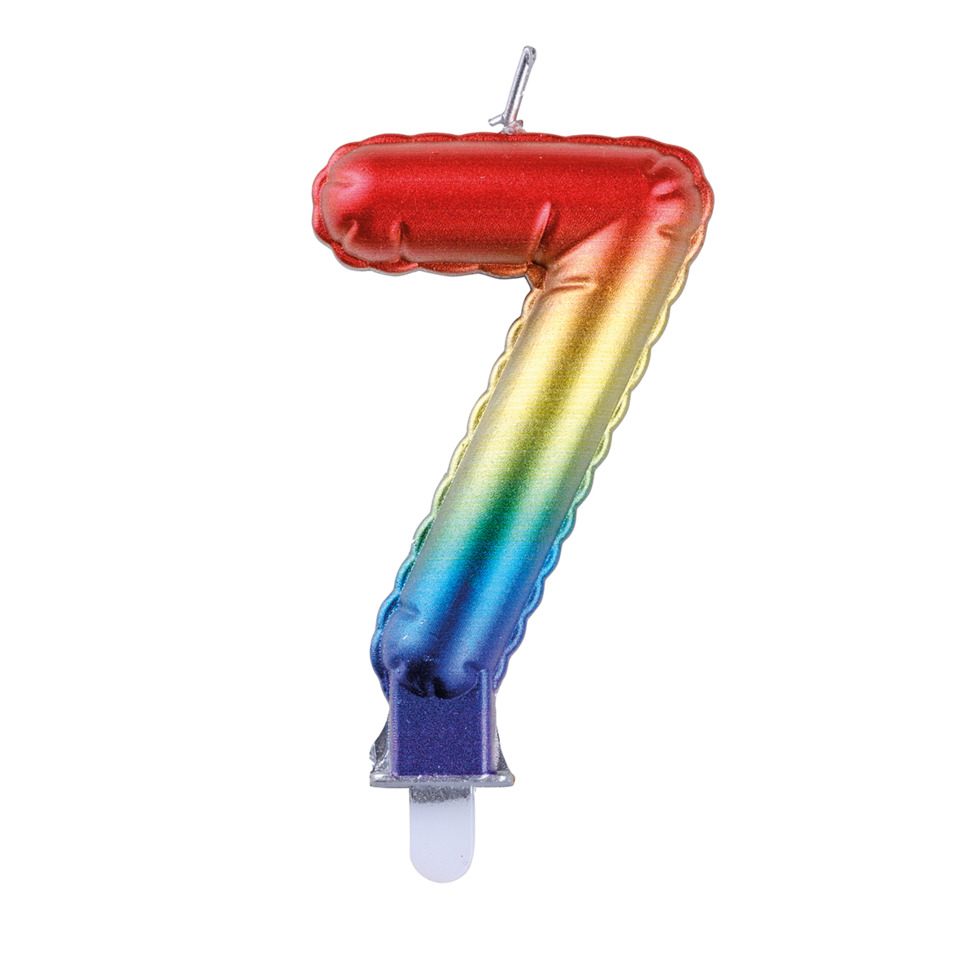 Zahl, Regenbogen, Kerzenform, Stumpen-Kerze, Filamentkerze
