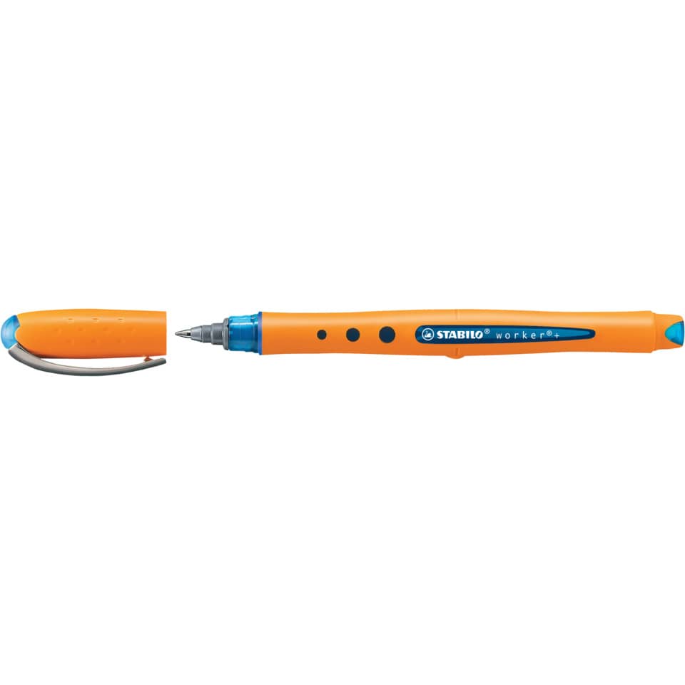 Spitzer, Stabilo, orange, Metallkappe, Kugelschreiber