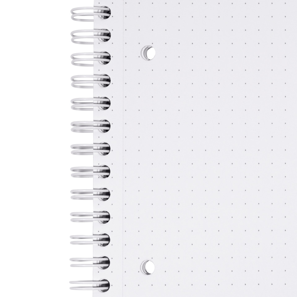 spiral notebook, dot grid, ring binder, wire binding, paper notebook