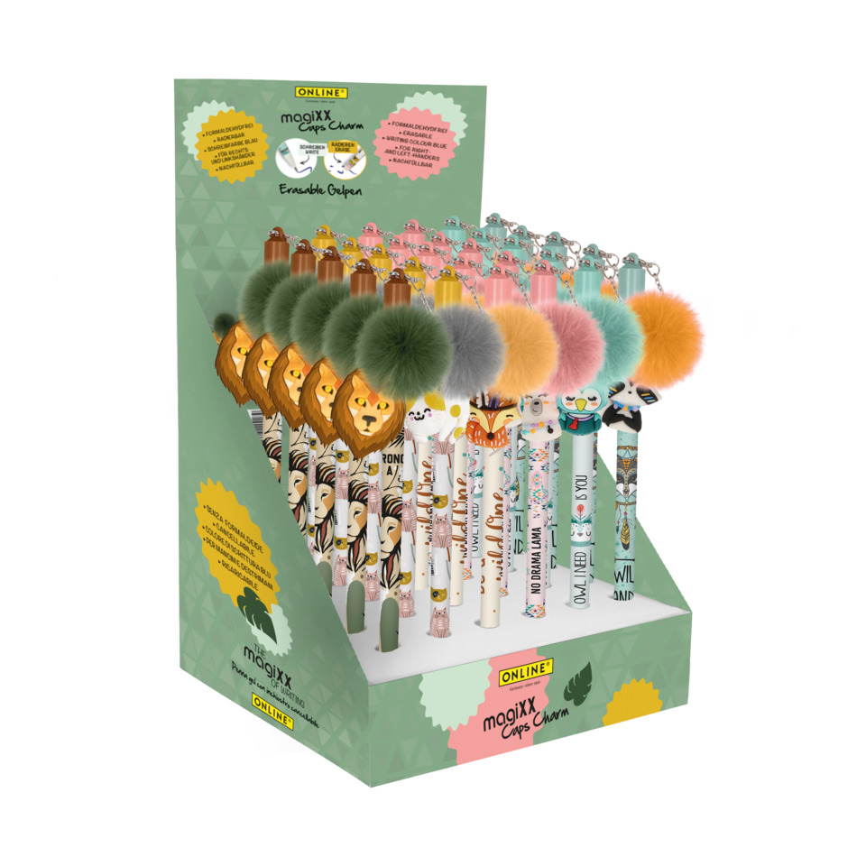 Schreibset, Kugelschreiber, Pompom, Maskenstab, Design-Stift