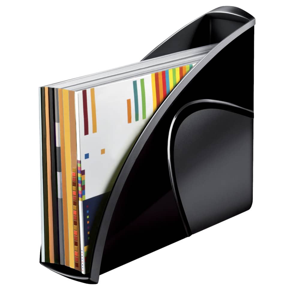 Magazine rack, Binder, Dateiablage, Schwarzer Bogenrand, Bunte Seiten