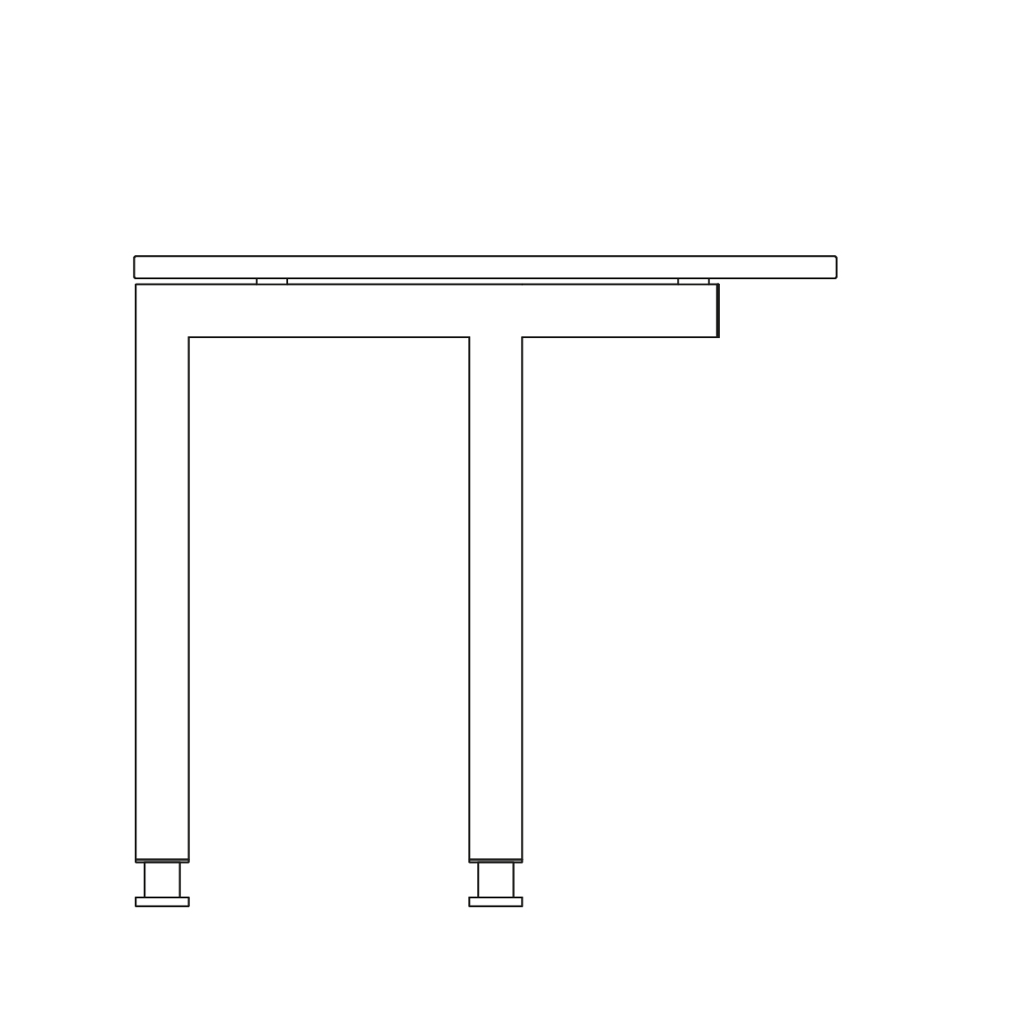 Zurückgesetzte Tischfüße (1Paar)