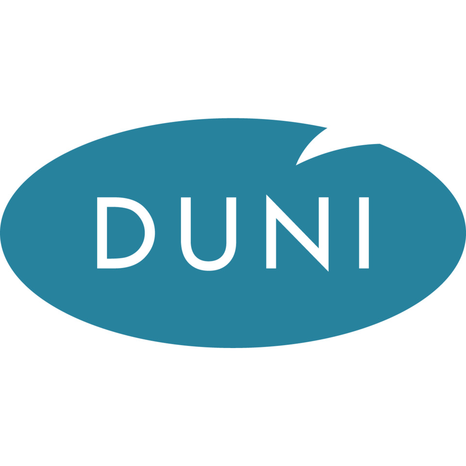 Logo, Marke, DUNI, Türkis, Oval
