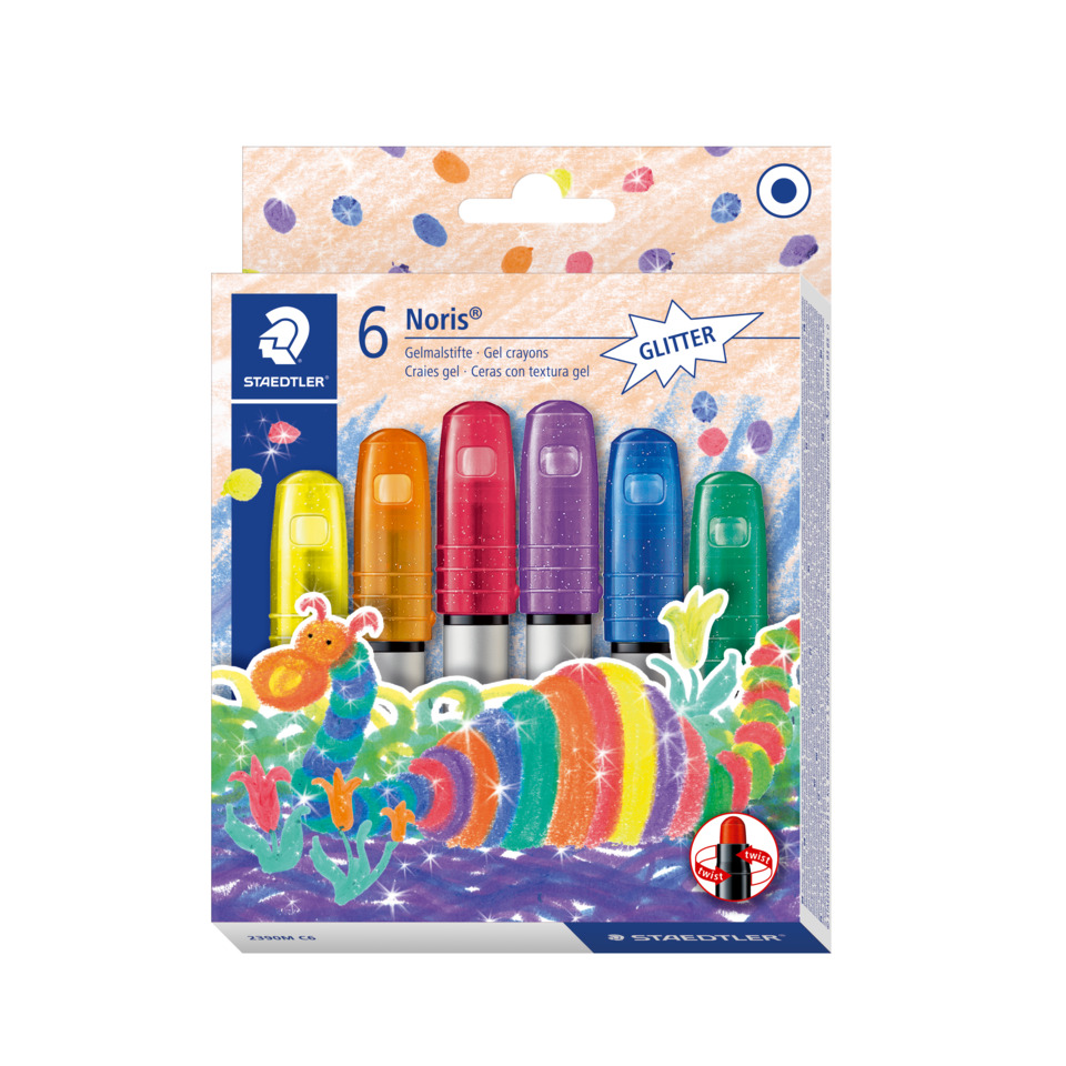Glimmerstifte, Gelstifte, 6er Pack, Kunstbedarf, Glitzer
