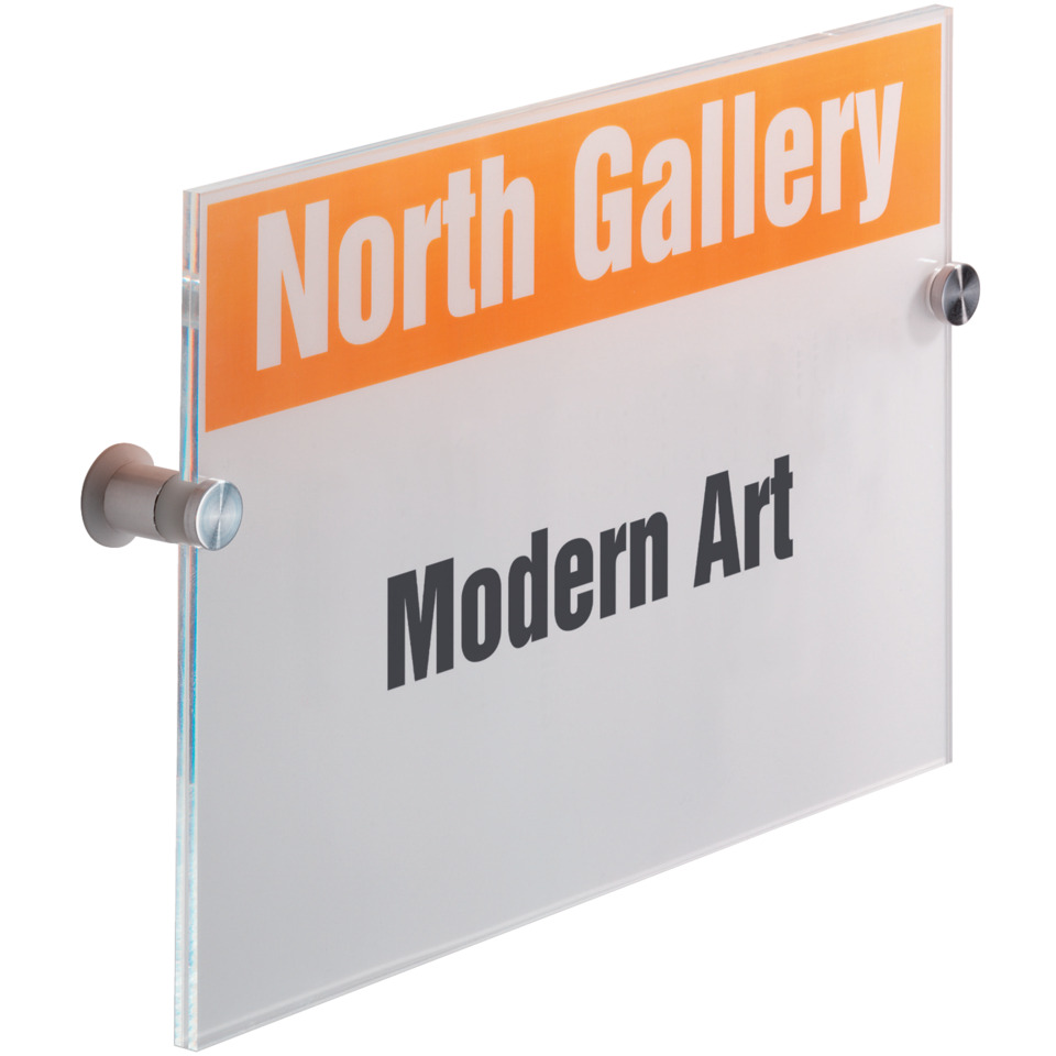 Acrylplatte, Schild, Glasscheibe, orange Banner, moderne Kunst