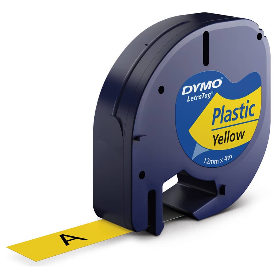 Tippitierz, Plastik, Yellow, 12mm x 4m, Beschriftungstape