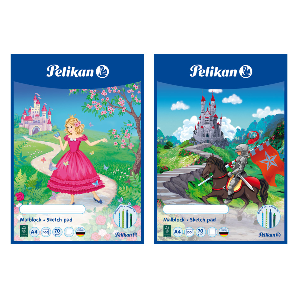 Malenblock, Sketchpad, Mädchen Prinzessin, Rosettenblüten, Schloss
