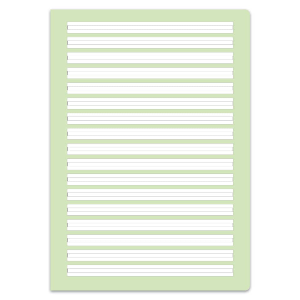 notebook, lined, green, ruled, paper