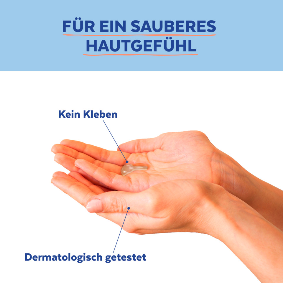 Handcreme, Hautpflege, Dermatologisch getestet, kein Kleben, klar Gel