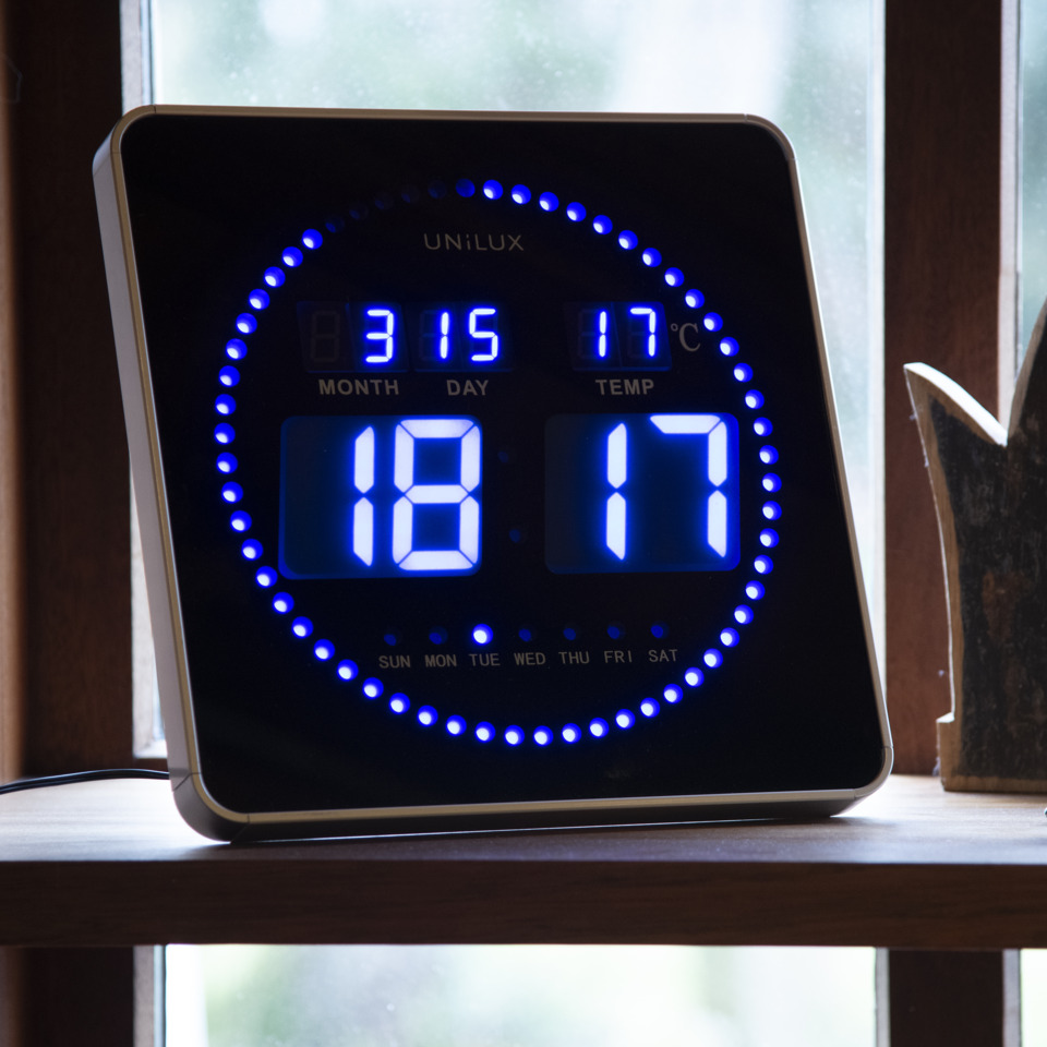 digitale Uhr, LED-Anzeige, Tischuhr, Temperaturanzeige, Wochentagsanzeige