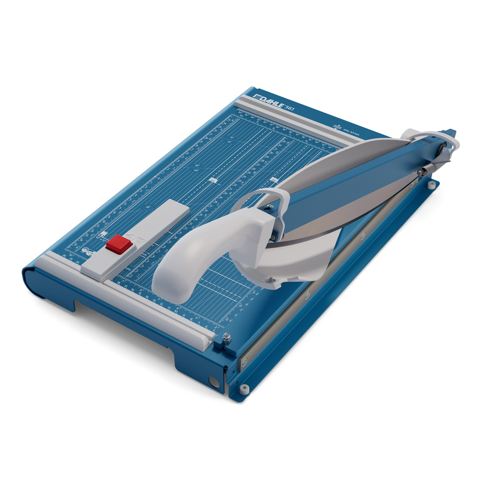 Schneidgerät, Papierschneidemaschine, Trimmer, Lineal, Blau