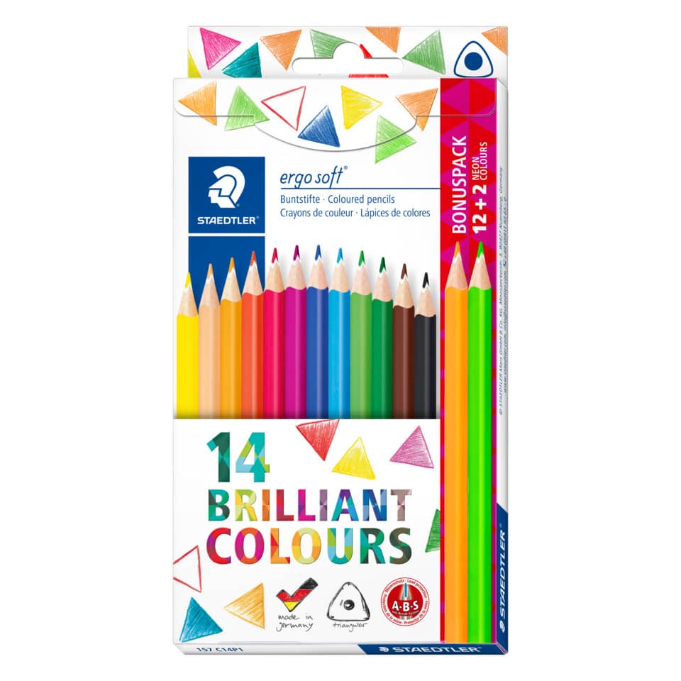 Buntstifte, Holzstifte, Bleistifte, 12+2 Farben, Schulbedarf