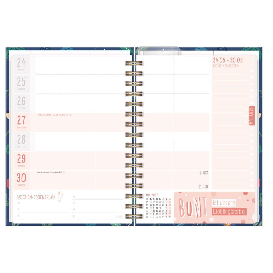 agenda, wochenplan, spiralbindung, kalender, design