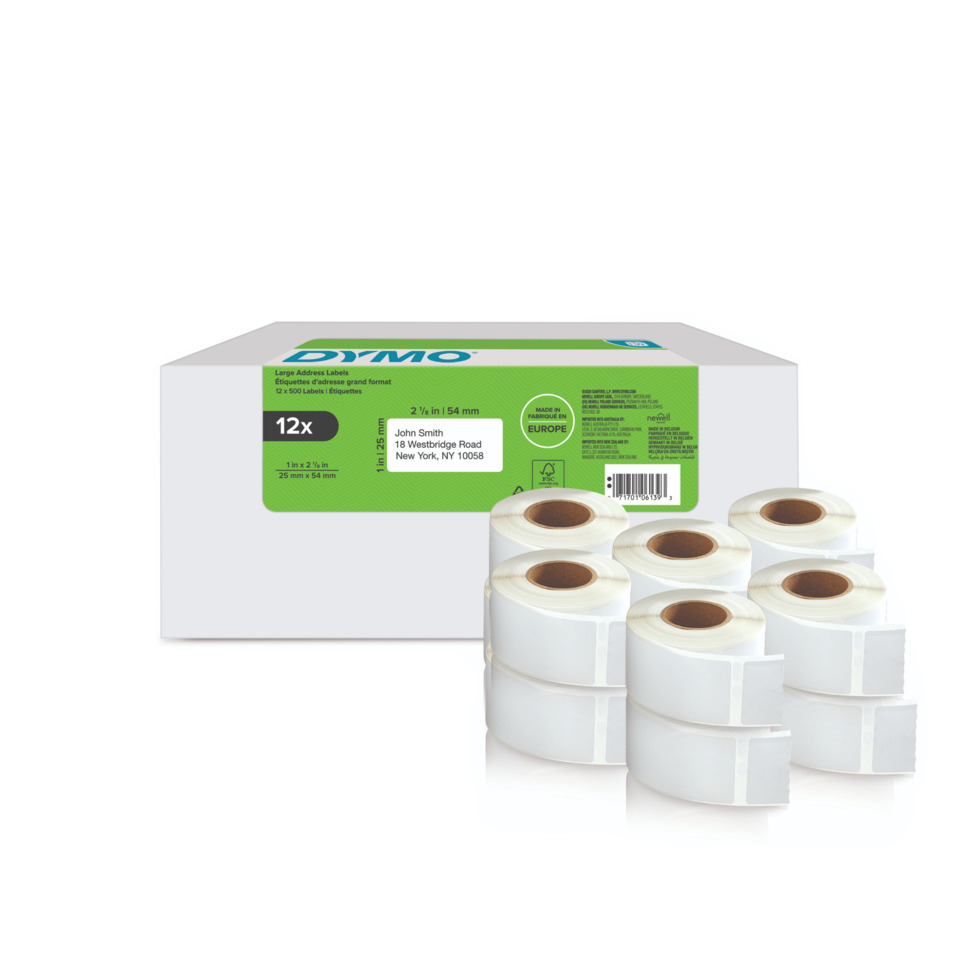 Etiketten, Adressen, Klebebandetiketten, Labelrollen, EU-Produkt